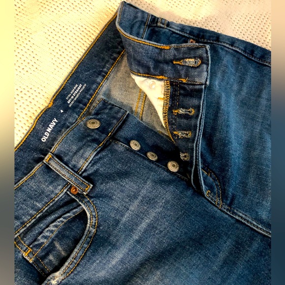 Old Navy Distressed High Rise Button Fly Jeans Sz 4 - Picture 3 of 6